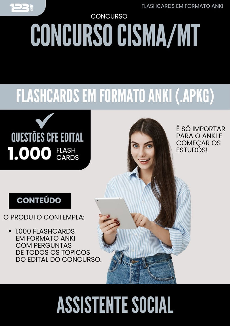 Flashcards para Concurso Assistente Social Cisma Mt 2025 - 1000 Flashcards de Acordo com Edital