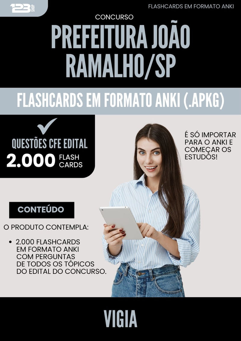 Flashcards para Concurso Vigia da Prefeitura Joao Ramalho Sp 2025 - 2000 Flashcards de Acordo com Edital