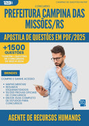 Apostila de Questões para Concurso Agente De Recursos Humanos da Prefeitura Campina Das Missoes Rs 2025 - Mais de 1.500 Questões