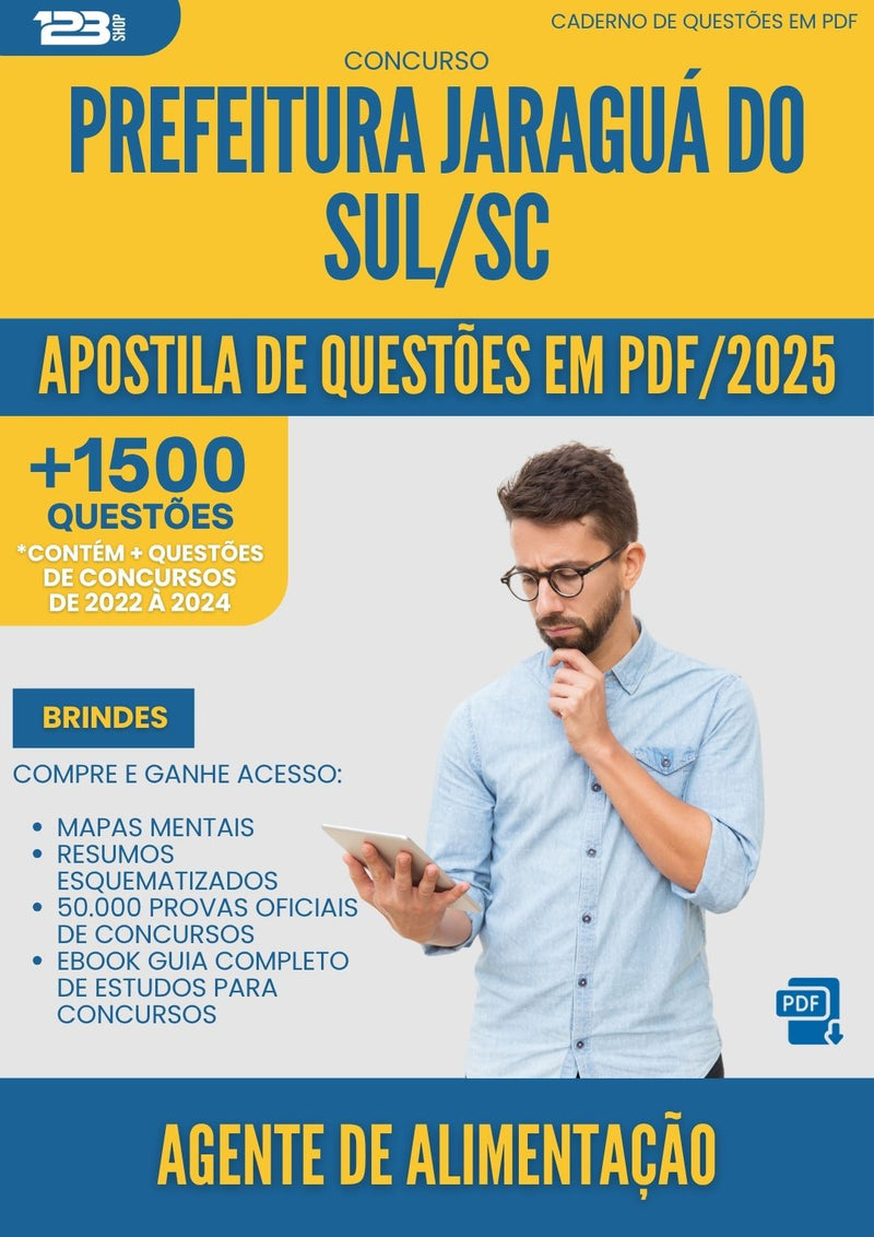 Apostila de Questões para Concurso Agente De Alimentacao Prefeitura da Prefeitura Jaragua Do Sul Sc 2025 - Mais de 1.500 Questões