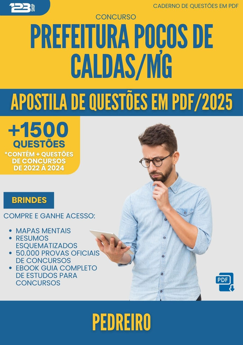 Apostila de Questões para Concurso Pedreiro Pocos De da Prefeitura Caldas Mg 2025 - Mais de 1.500 Questões