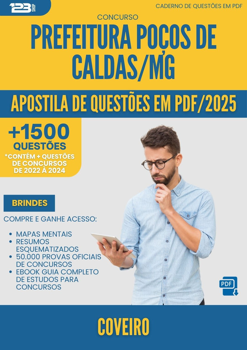 Apostila de Questões para Concurso Coveiro Pocos De da Prefeitura Caldas Mg 2025 - Mais de 1.500 Questões