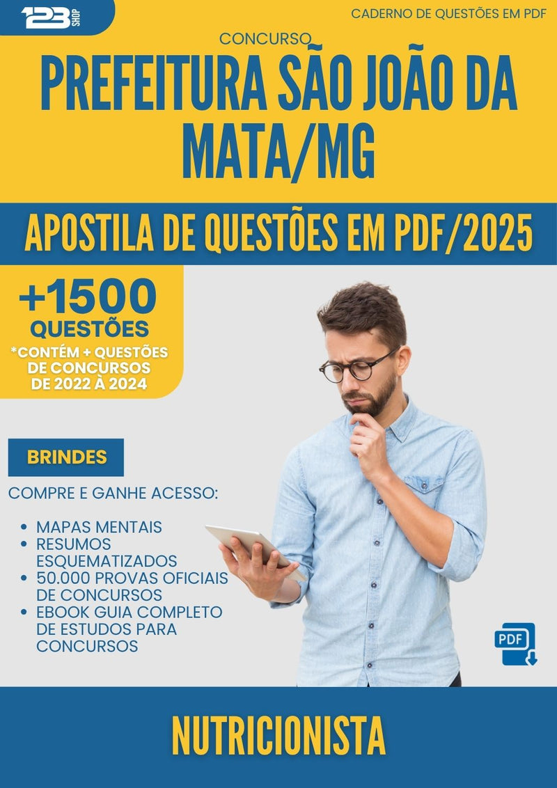 Apostila de Questões para Concurso Nutricionista Sao Joao Da da Prefeitura Mata Mg 2025 - Mais de 1.500 Questões