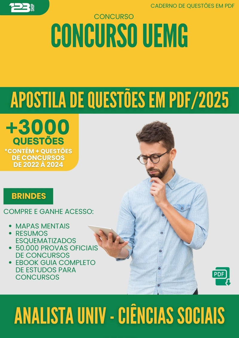 Apostila de Questões para Concurso Analista Universitario Ciencias Sociais Aplicadas Uemg 2025 - Mais de 3.000 Questões