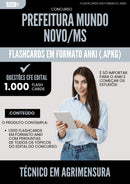 Flashcards para Concurso Tecnico Em Agrimensura da Prefeitura Mundo Novo Ms 2025 - 1000 Flashcards de Acordo com Edital