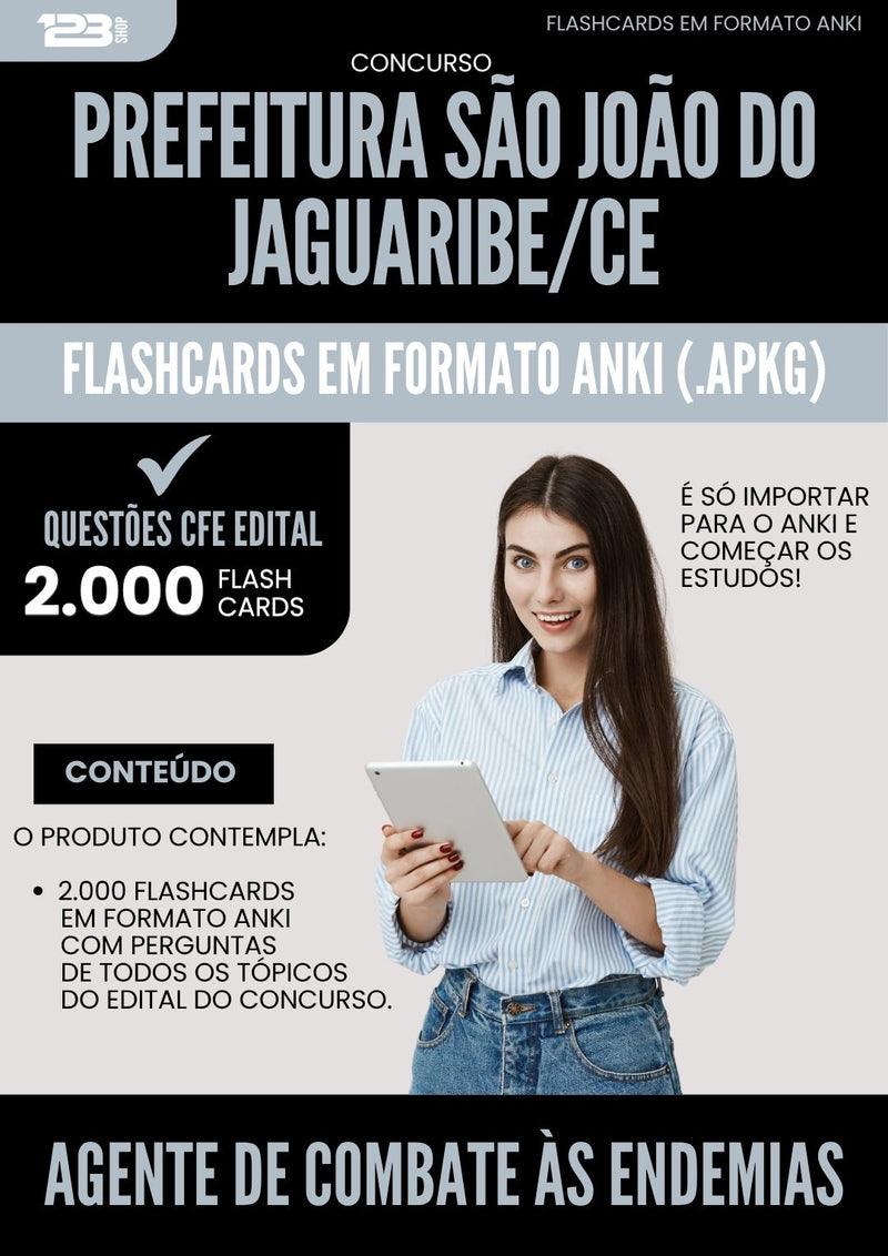 Flashcards para Concurso Agente De Combate As Endemias Sao Joao Do da Prefeitura Jaguaribe Ce 2025 - 2000 Flashcards de Acordo com Edital