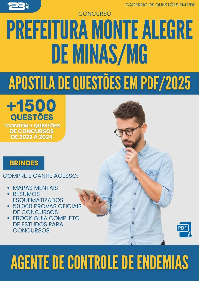 Apostila de Questões para Concurso Agente De Controle De Endemias Monte da Prefeitura Alegre De Minas Mg 2025 - Mais de 1.500 Questões