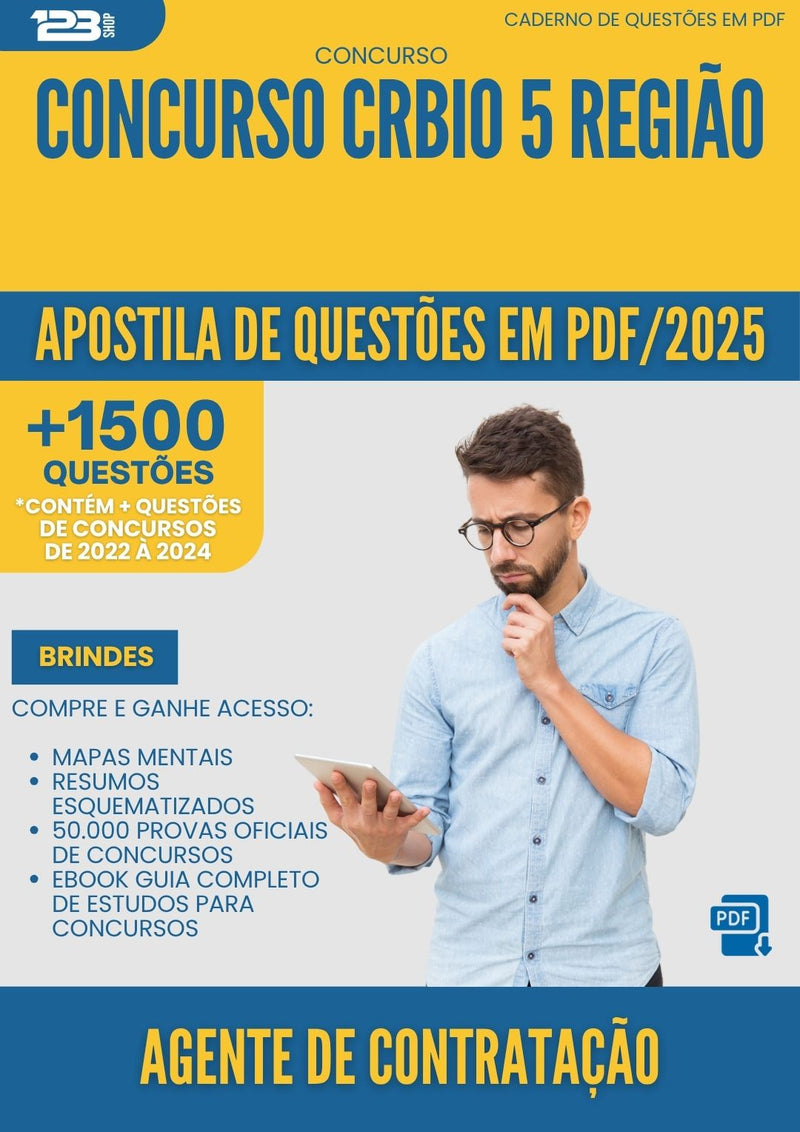 Apostila de Questões para Concurso Agente De Contratacao Crbio 5 Regiao 2025 - Mais de 1.500 Questões