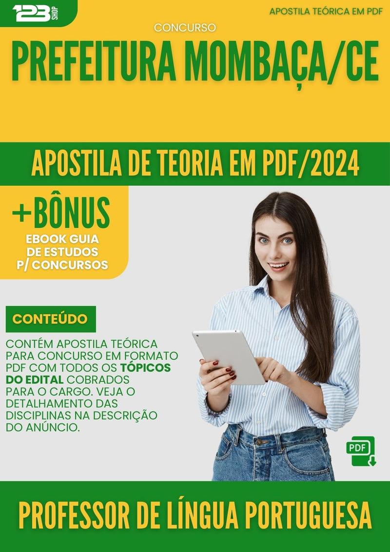 Apostila Teórica para Concurso Prefeitura Mombaça CE 2024 Professor de Língua Portuguesa