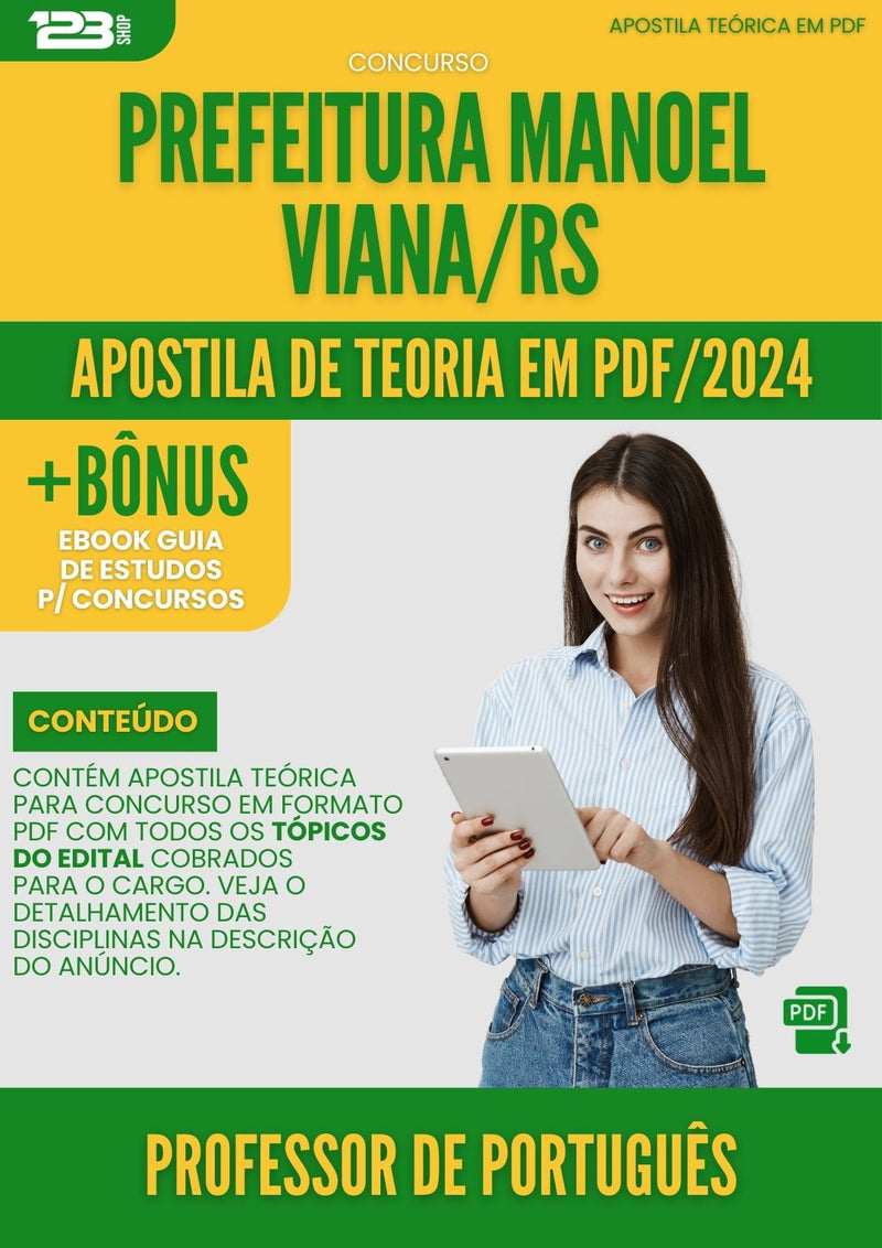 Apostila Teórica para Concurso Professor de Português Manoel Viana RS 2024