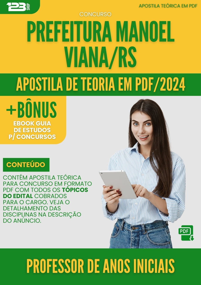 Apostila Teórica para Concurso Professor de Anos Iniciais Manoel Viana RS 2024