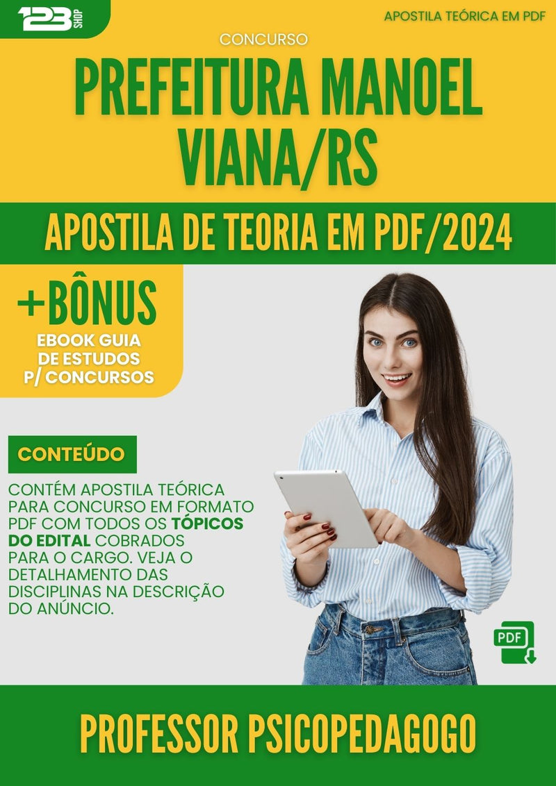 Apostila Teórica para Concurso Professor Psicopedagogo Manoel Viana RS 2024