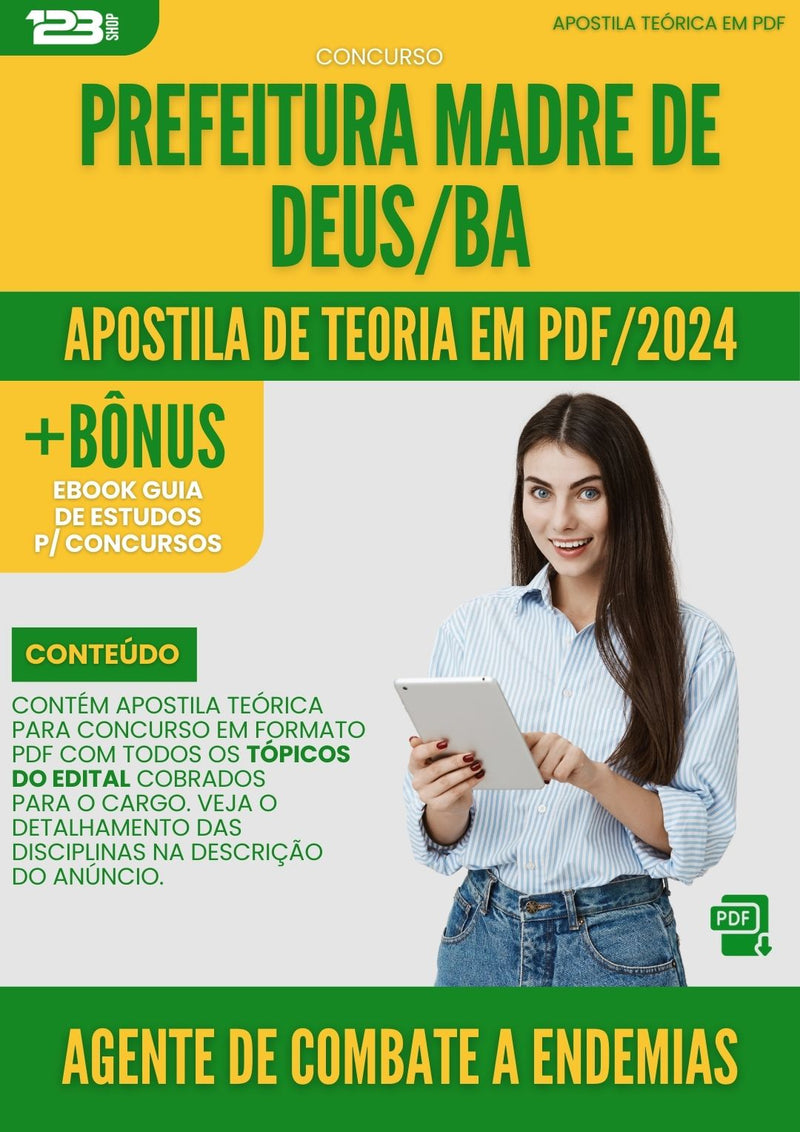 Apostila Teórica para Concurso Prefeitura Madre de Deus BA 2024 Agente De Combate A Endemias