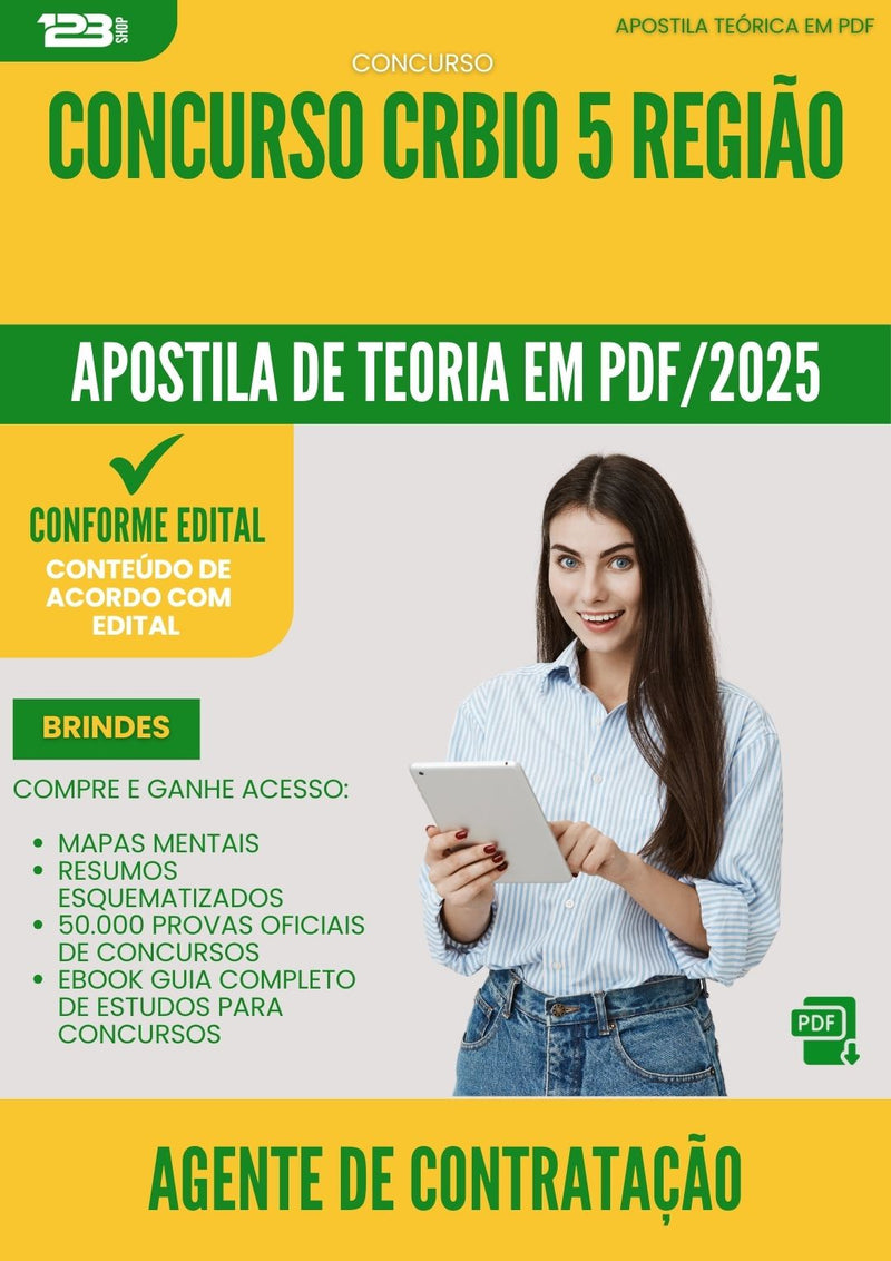 Apostila Teórica para Concurso Agente De Contratacao Crbio 5 Regiao 2025 - Conteúdo de Acordo com Edital