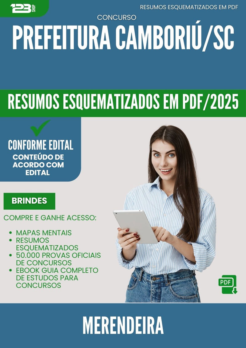 Resumos Esquematizados para Concurso Merendeira da Prefeitura Camboriu Sc 2025 - Conteúdo de Acordo com Edital