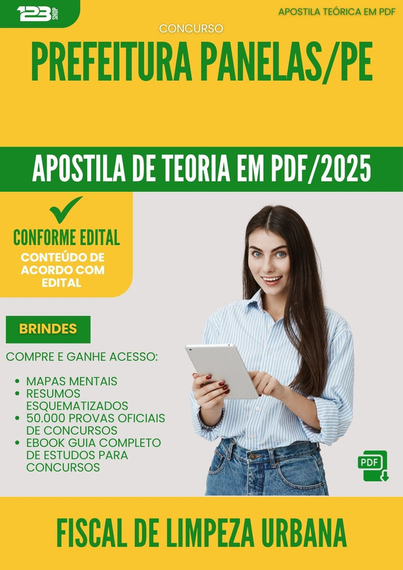 Apostila Teórica para Concurso Fiscal De Limpeza Urbana da Prefeitura Panelas Pe 2025 - Conteúdo de Acordo com Edital