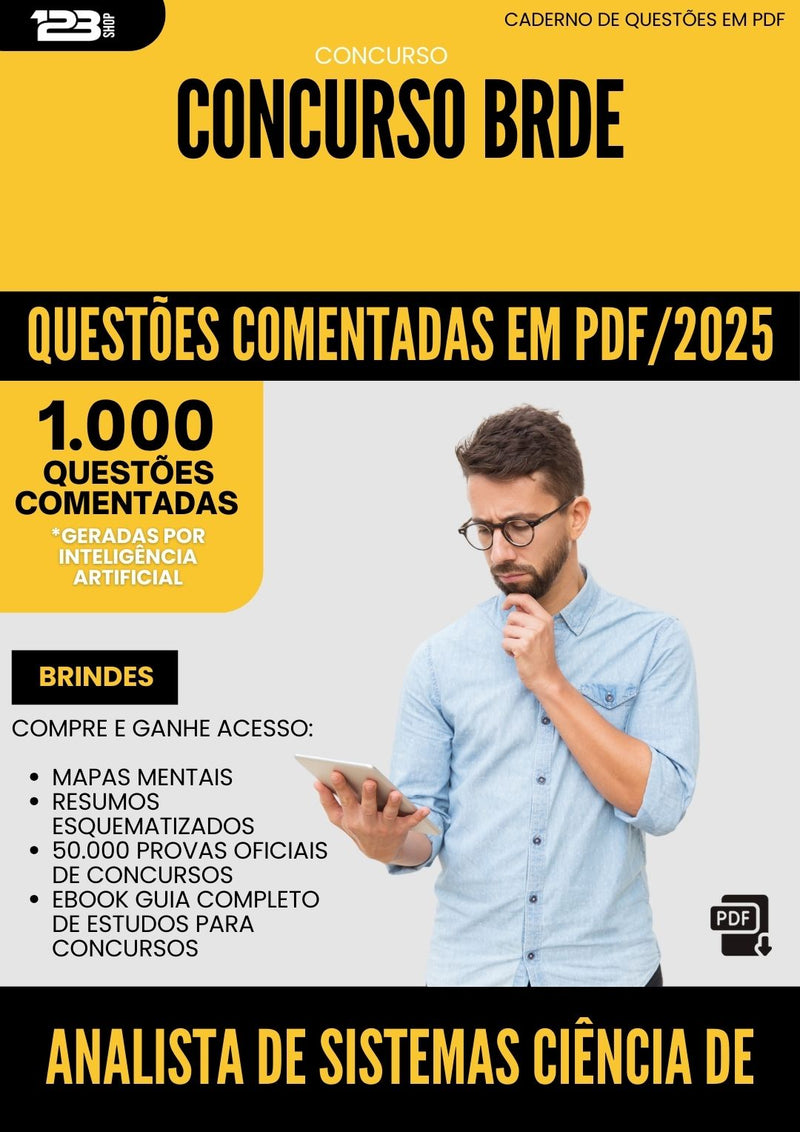 1000 Questões Comentadas para Concurso Analista De Sistemas Ciencia De Dados Brde 2025 - 1000 Questões