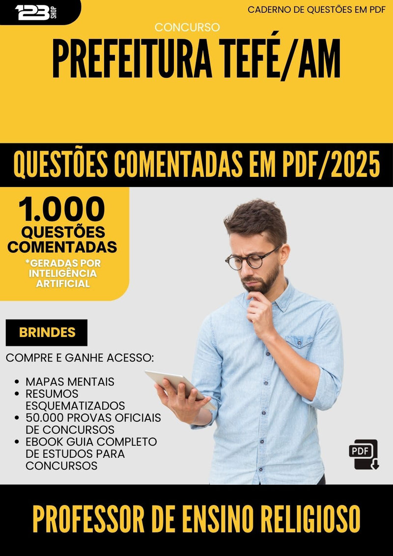 1000 Questões Comentadas para Concurso Professor De Ensino Religioso da Prefeitura Tefe Am 2025 - 1000 Questões