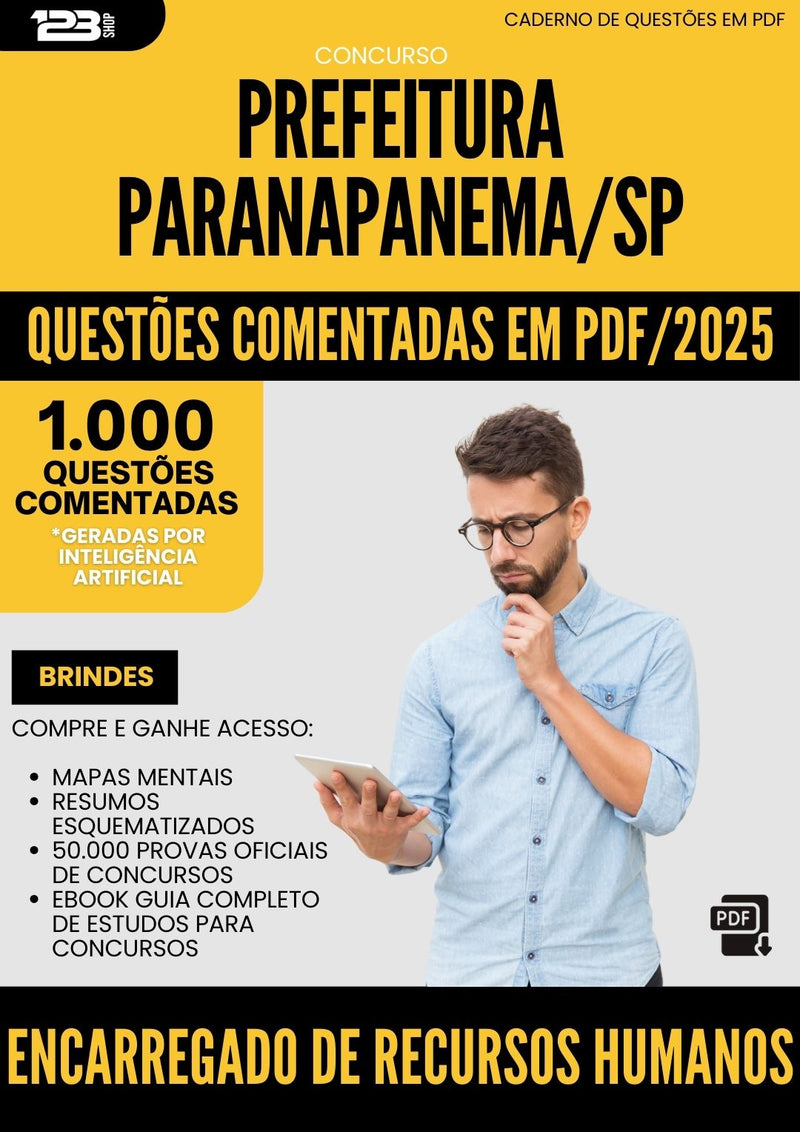1000 Questões Comentadas para Concurso Encarregado De Recursos Humanos da Prefeitura Paranapanema Sp 2025 - 1000 Questões