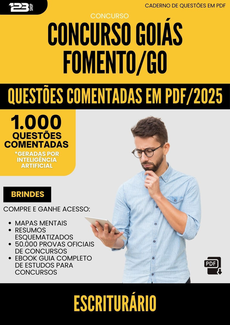 1000 Questões Comentadas para Concurso Escriturario Goiasfomento 2025 - 1000 Questões