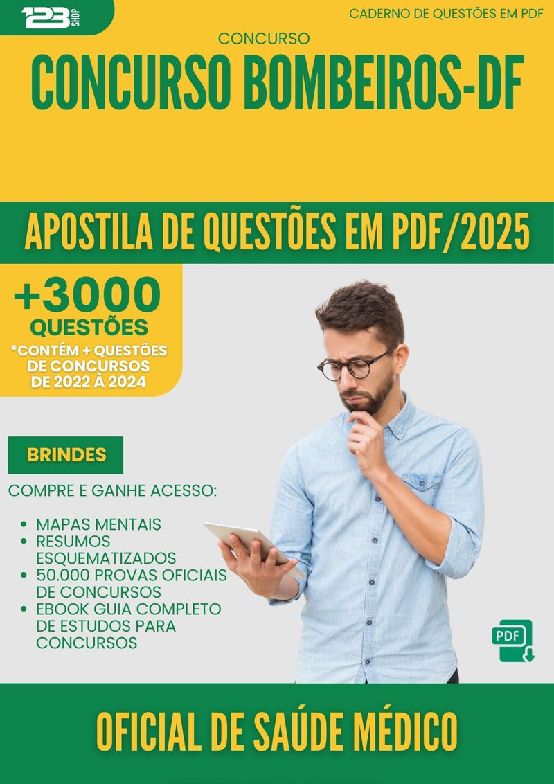 Apostila de Questões para Concurso Oficial De da Prefeitura Saude Medico Neurologista Bombeiros Df 2025 - Mais de 3.000 Questões