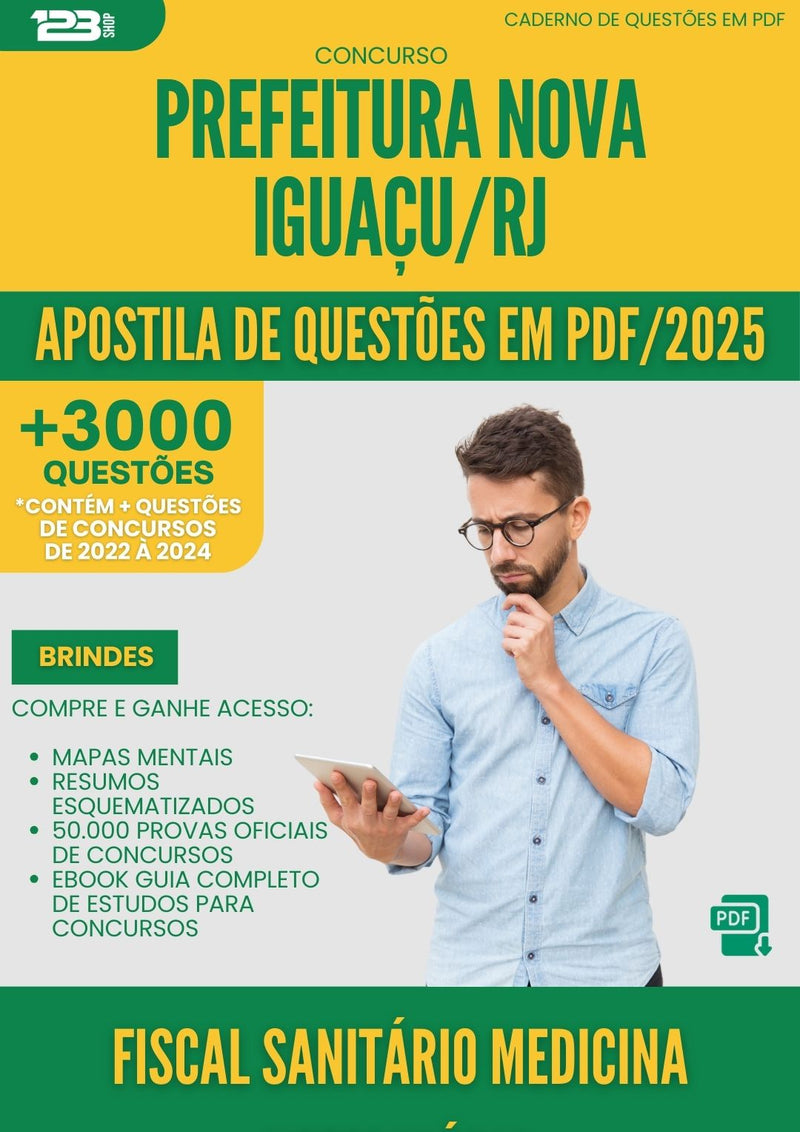Apostila de Questões para Concurso Fiscal Sanitario Medicina Veterinaria da Prefeitura Nova Iguacu Rj 2025 - Mais de 3.000 Questões