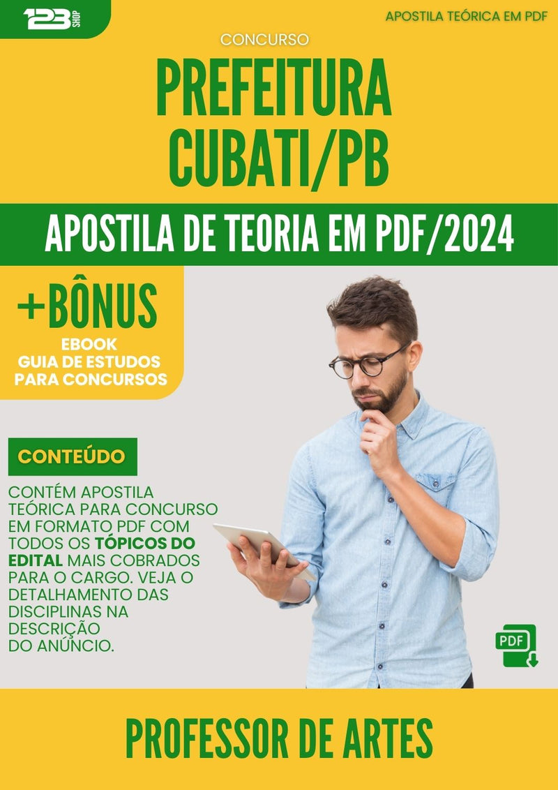 Apostila Teórica para Concurso Prefeitura Cubati PB 2024 Professor De Artes