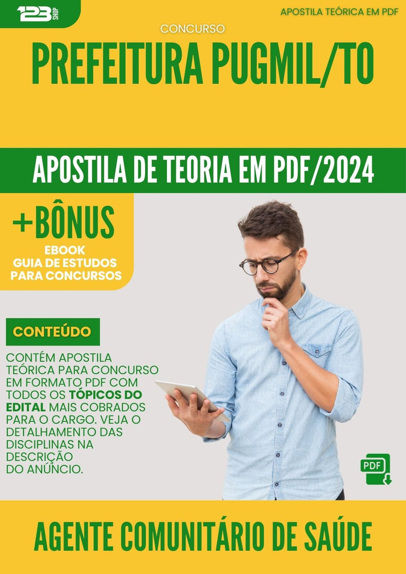 Apostila Teórica para Concurso Prefeitura Pugmil TO 2024 Agente Comunitário De Saúde