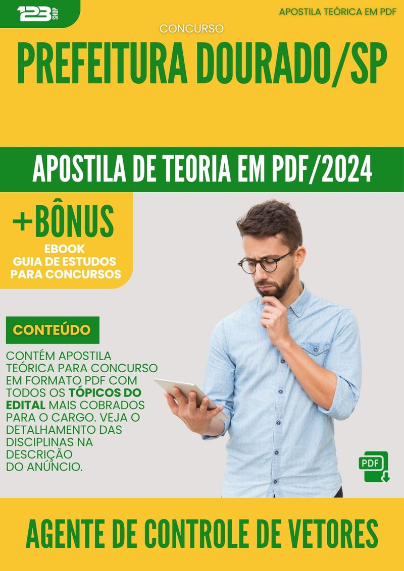 Apostila Teórica para Concurso Prefeitura Dourado SP 2024 Agente De Controle De Vetores