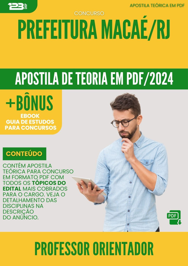 Apostila Teórica para Concurso Professor Orientador Educacional Macaé RJ 2024