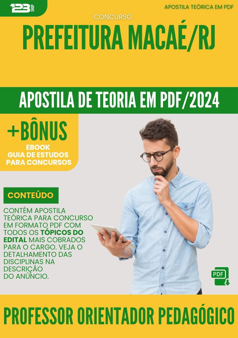 Apostila Teórica para Concurso Professor Orientador Pedagógico Macaé RJ 2024