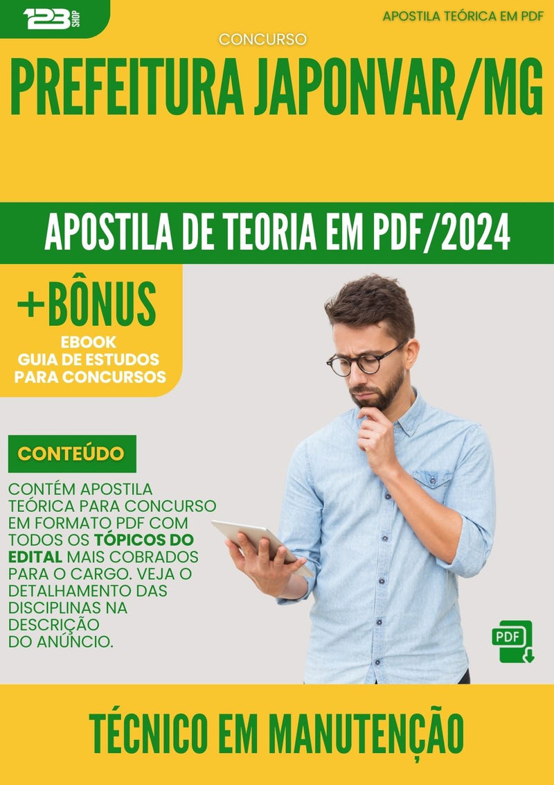 Apostila Teórica para Concurso Técnico em Manutenção Prefeitura Japonvar MG 2024