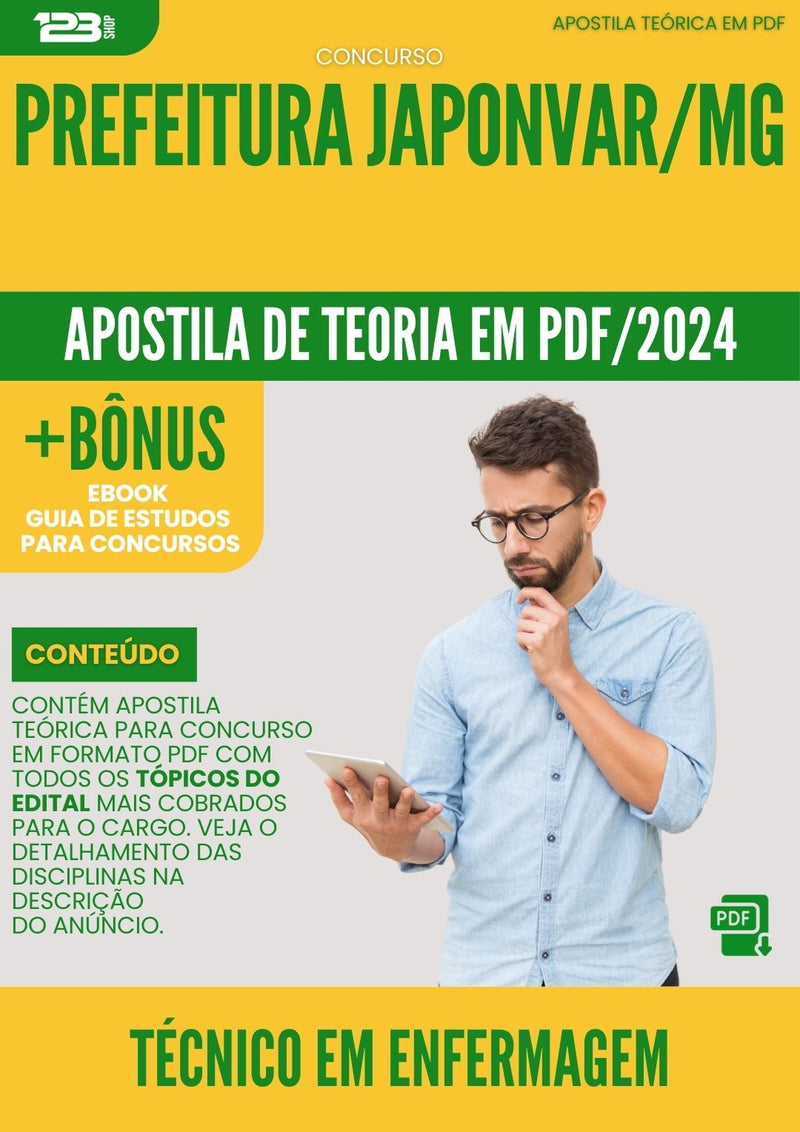 Apostila Teórica para Concurso Técnico em Enfermagem Prefeitura Japonvar MG 2024