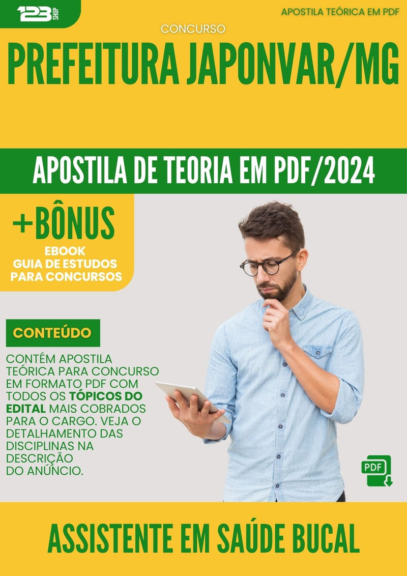 Apostila Teórica para Concurso Assistente em Saúde Bucal Prefeitura Japonvar MG 2024