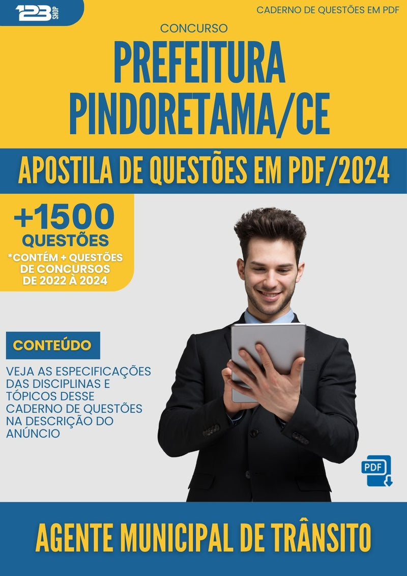 Apostila de Questões para Concurso Prefeitura Pindoretama CE 2024 Agente Municipal De Trânsito - Mais de 1.500 Questões