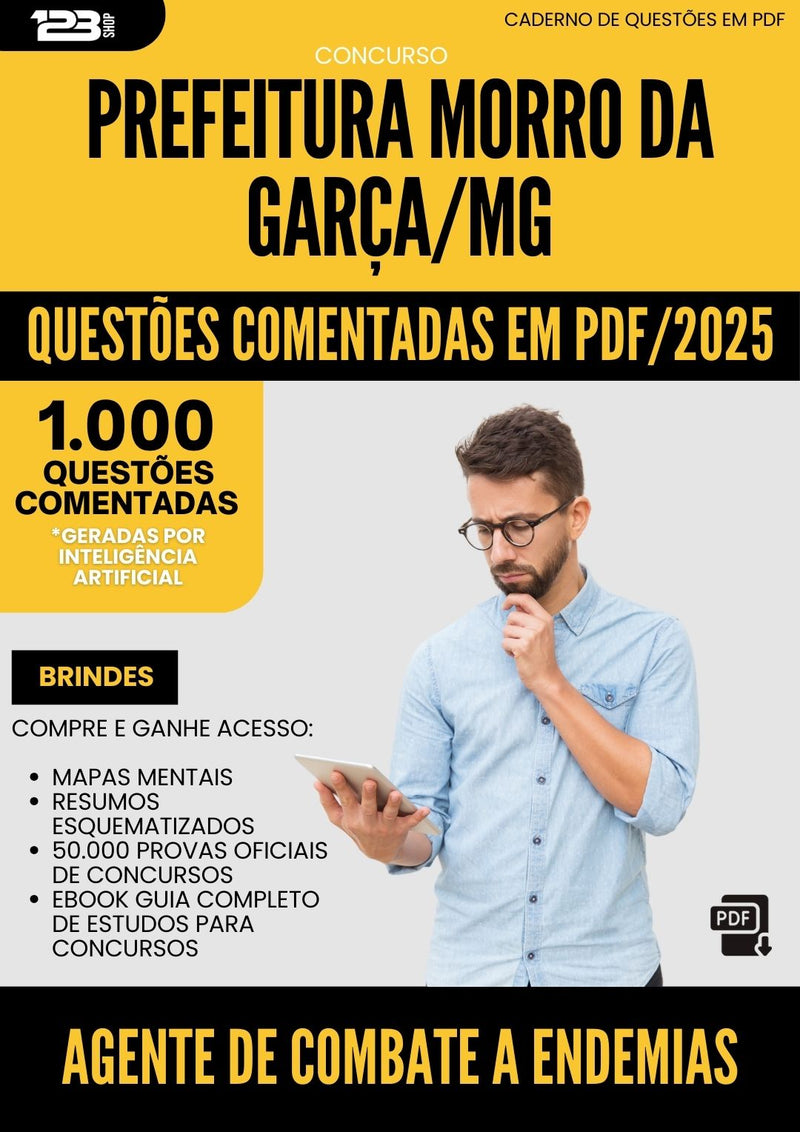 1000 Questões Comentadas para Concurso Agente De Combate A Endemias Morro Da da Prefeitura Garca Mg 2025 - 1000 Questões