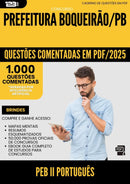 1000 Questões Comentadas para Concurso Peb Ii Portugues da Prefeitura Boqueirao Pb 2025 - 1000 Questões