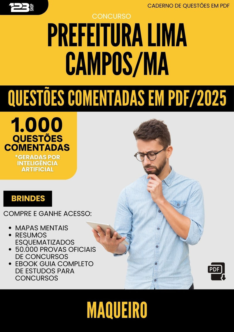 1000 Questões Comentadas para Concurso Maqueiro da Prefeitura Lima Campos Ma 2025 - 1000 Questões