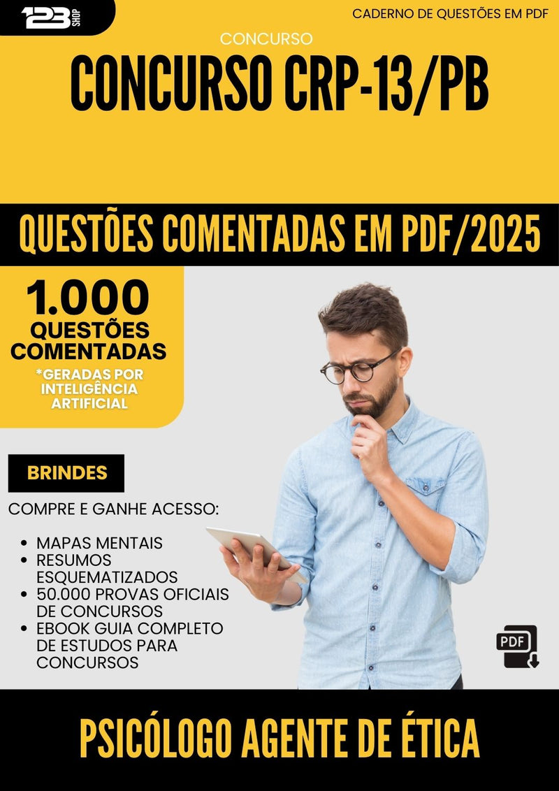 1000 Questões Comentadas para Concurso Psicologo Agente De Etica Profissional Crp 13 Pb 2025 - 1000 Questões