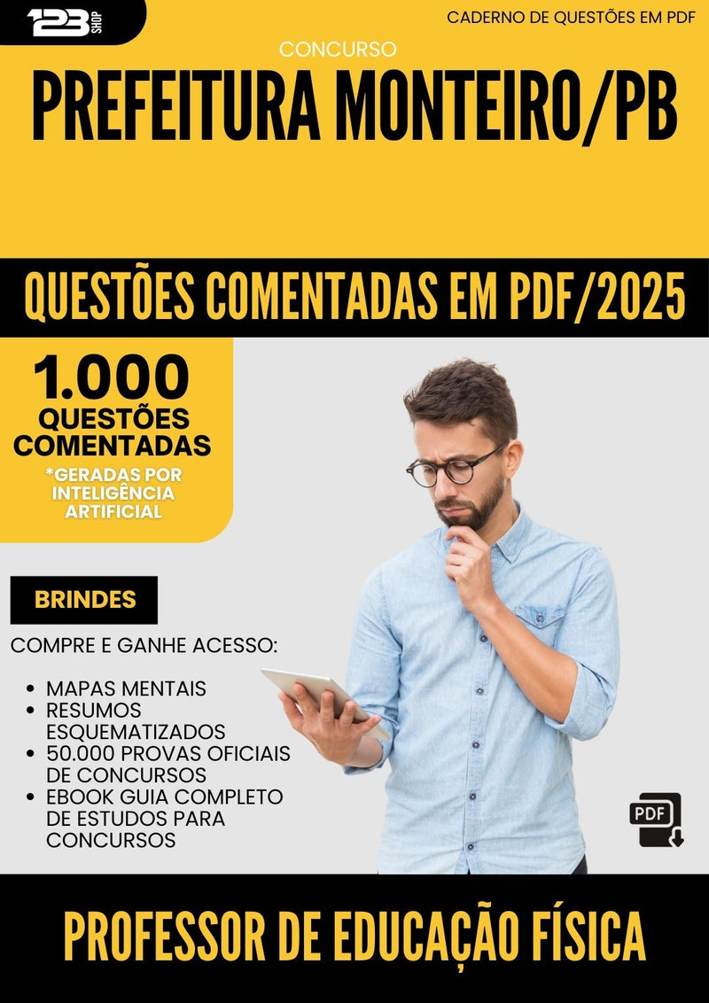 1000 Questões Comentadas para Concurso Professor De Educacao Fisica da Prefeitura Monteiro Pb 2025 - 1000 Questões