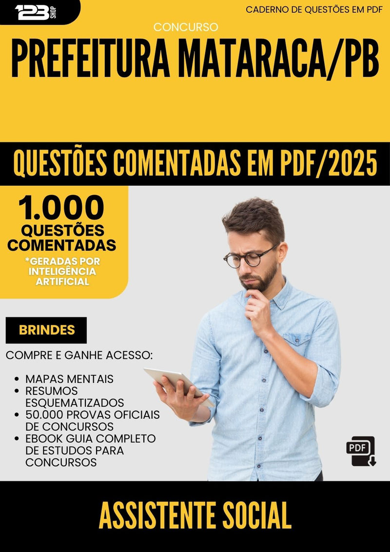 1000 Questões Comentadas para Concurso Assistente Social da Prefeitura Mataraca Pb 2025 - 1000 Questões