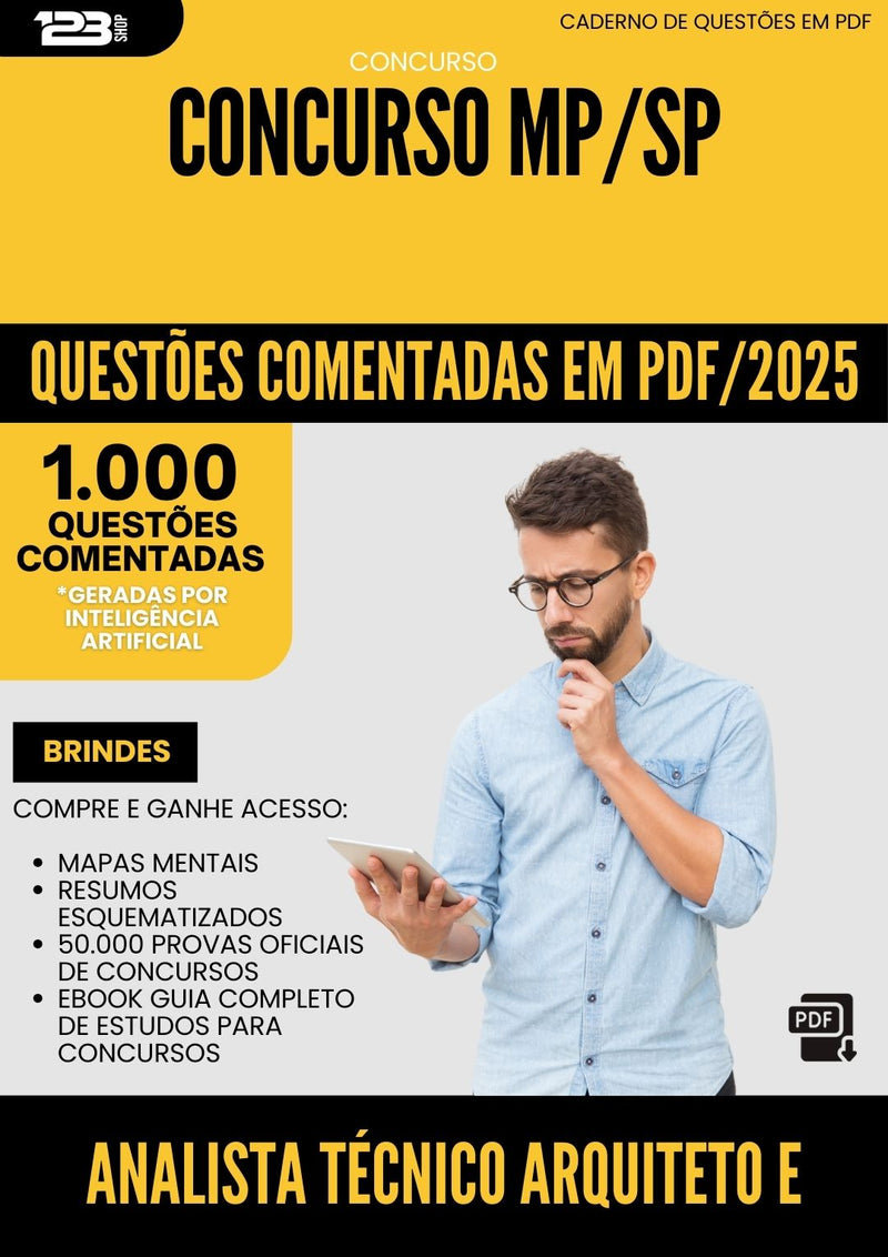 1000 Questões Comentadas para Concurso Analista Tecnico Arquiteto E Urbanista Mp Sp 2025 - 1000 Questões