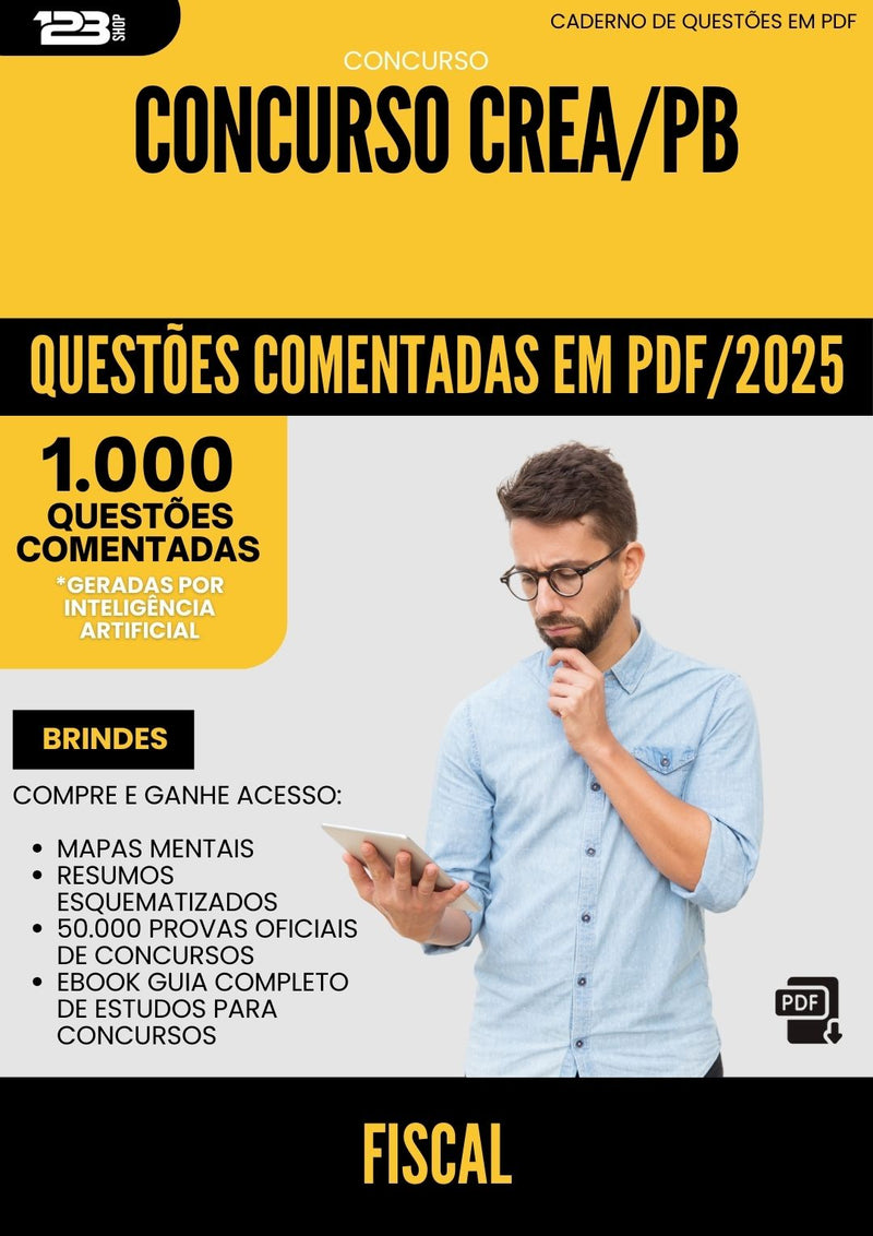 1000 Questões Comentadas para Concurso Fiscal Crea Pb 2025 - 1000 Questões