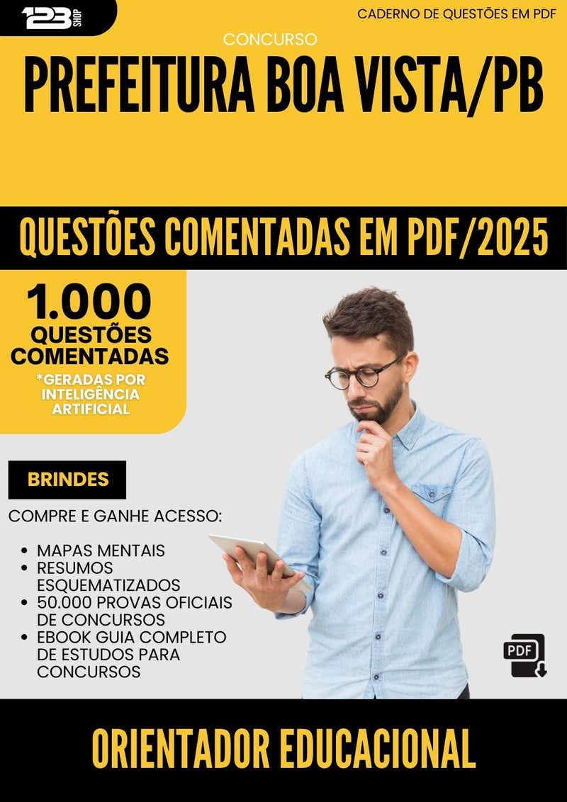 1000 Questões Comentadas para Concurso Orientador Educacional da Prefeitura Boa Vista Pb 2025 - 1000 Questões