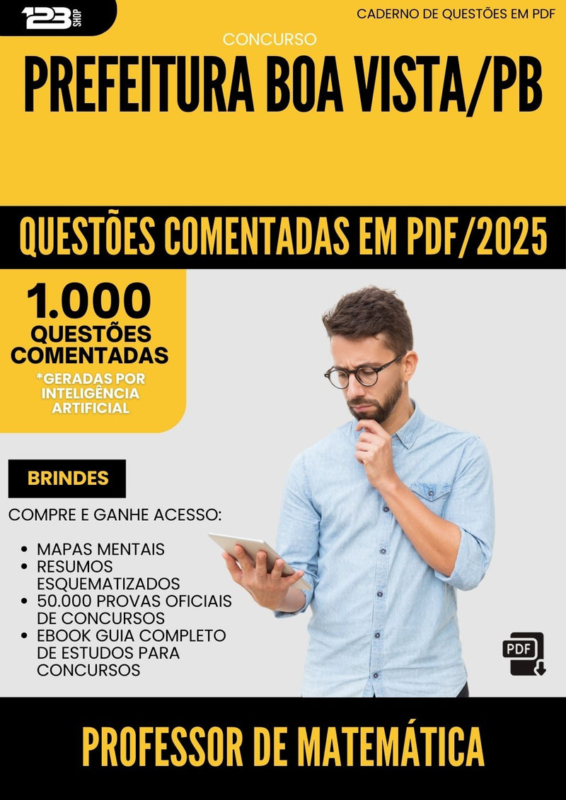 1000 Questões Comentadas para Concurso Professor De Matematica da Prefeitura Boa Vista Pb 2025 - 1000 Questões