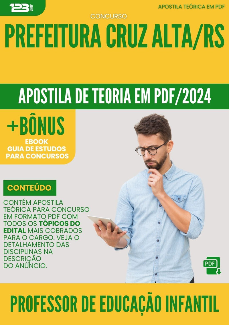 Apostila Teórica para Concurso Professor de Educação Infantil Prefeitura Cruz Alta RS 2024