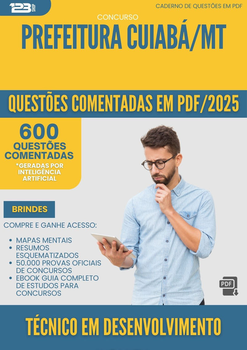 1000 Questões Comentadas para Concurso Tecnico Em Desenvolvimento Infantil da Prefeitura Cuiaba Mt 2025 - 600 Questões