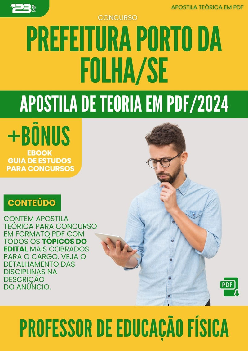 Apostila Teórica para Concurso Prefeitura Porto da Folha SE 2024 Professor De Educação Física