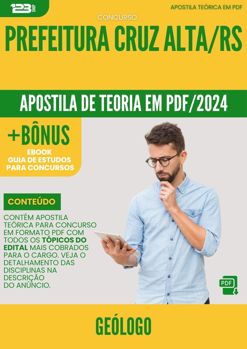 Apostila Teórica para Concurso Geólogo Prefeitura Cruz Alta RS 2024