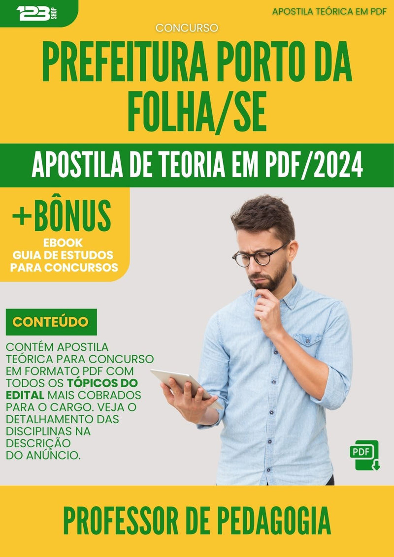 Apostila Teórica para Concurso Prefeitura Porto da Folha SE 2024 Professor De Pedagogia